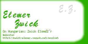 elemer zwick business card